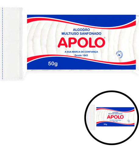 Algodão Multiuso Sanfonado Zip Lock 50gr Apolo