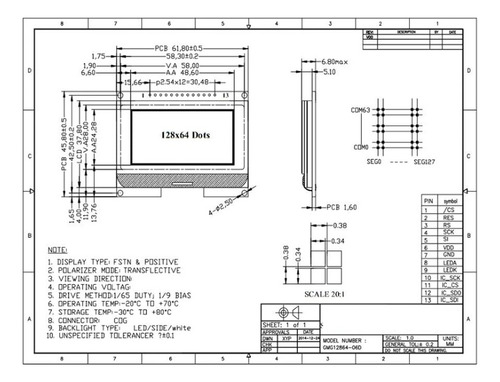 54 Display 128x64 12864 Verde Azul Preto Cinza Spi Iic I2c