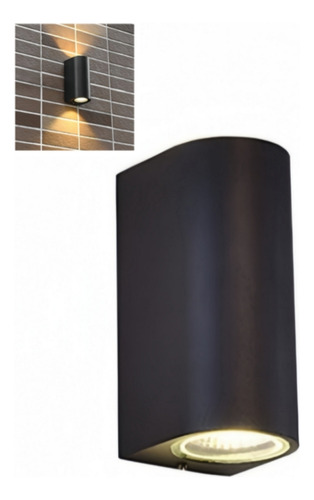Aplique Led Doble Luz Calida 3000k Color Negro