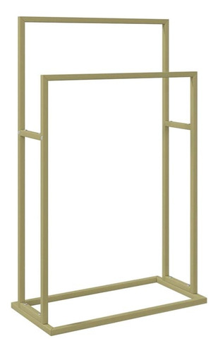 Toallero De Baño Piso Niveles Moderno Metal Dorado Mate 90cm