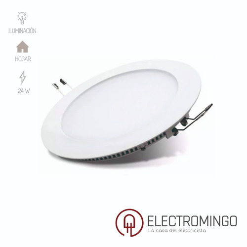 Plafón Led Redondo Embutir 24w 220v Blanco Interelec