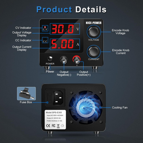Fuente De Alimentación Dc Nice-potencia Variable, 30 V 5 A A