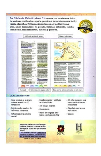 Imagen 10 de 10 de Biblia Estudio Arcoiris Ntv Piel Fabricada Negro