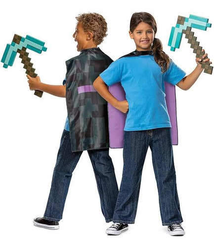 Espada Diamante Con Capa Enderman Minecraft Disguise Color Azul Acero