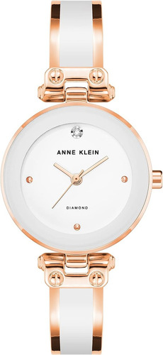 Anne Klein | Reloj Mujer | Ak/1980wtrg | Original Color de la correa Blanco/Dorado Color del bisel Blanco Color del fondo Blanco