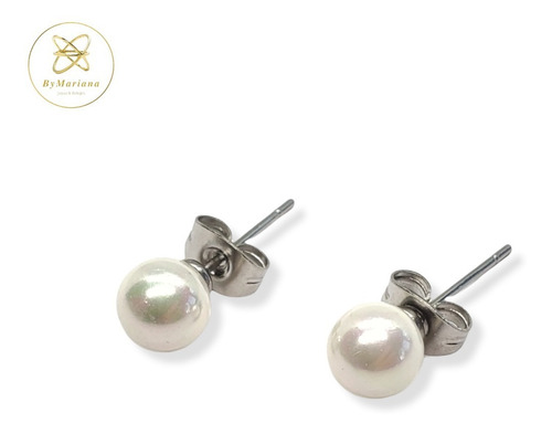 Aros Acero Quirurgico Cardinal Perla Blanca 6mm