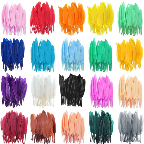 Imagen 1 de 1 de 1000 Pluma Natural Ganso Arco Iris 4 6 Color Para Idade
