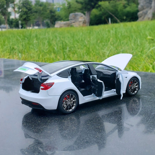 Modelo De Coche A Escala De Aleación Tesla Model 3 1/32, Veh