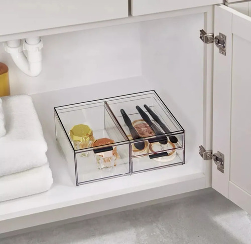 5 Organizadores Apilables Maquillaje Cosméticos Con Cajón Color Transparente