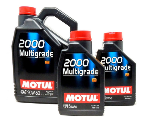 Aceite Mineral 20w50 Auto Motul 2000 Multigrado Kit 7lts