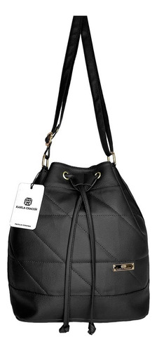 Bolso Mujer Dama Niña Bolsa Manos Libres Marca Karla Chacon Color Negro