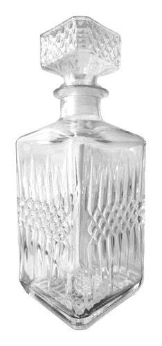 Licorera Cuadrada Labrada Botella De Vidrio Cristal 900 Ml