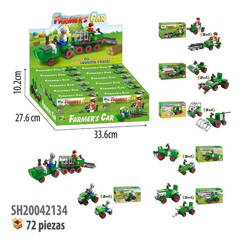 6 Bloque Para Armar Tractor De Granja Bloques Juguete Cantidad De Piezas 19