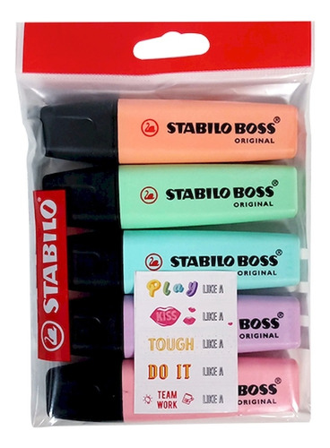 Resaltador Stabilo Boss Pastel Like Sticker X 5 Surt