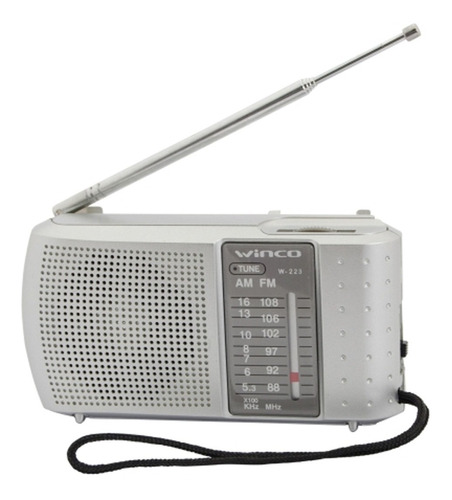Radio Portátil Winco W223 A Pilas Am Fm Mano Salida Auxiliar