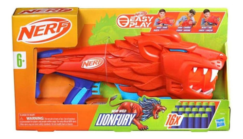 Lanzador de dardos Nerf Wild Lionfury Hasbro F8646 naranja