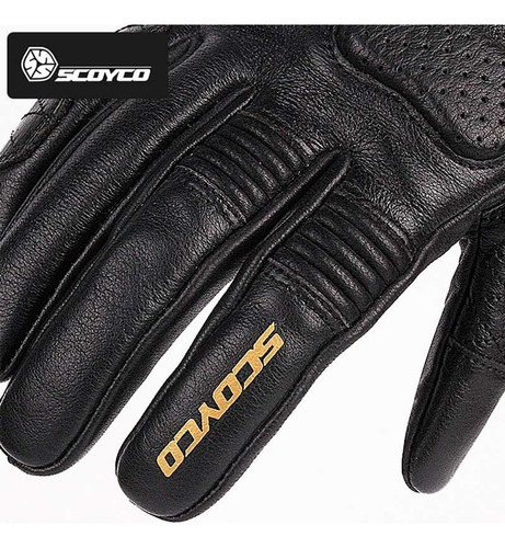 Guantes Moto Scoyco Piel Protecciones Chopper Cafe Racer 