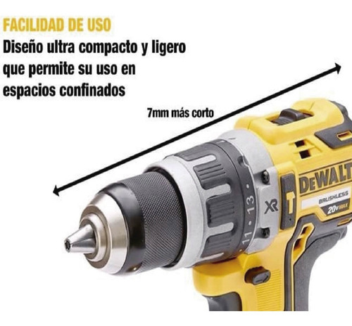 Imagen 7 de 10 de Taladro Atornillador Percutor Dewalt 20v Dcd796D2 + 2 baterias + Cargador + Maletin Transportable