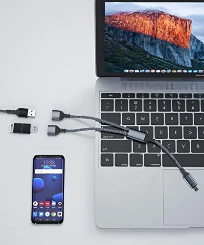 Adaptador De Cable Basesailor Usb C Macho A Doble Usb Hembra