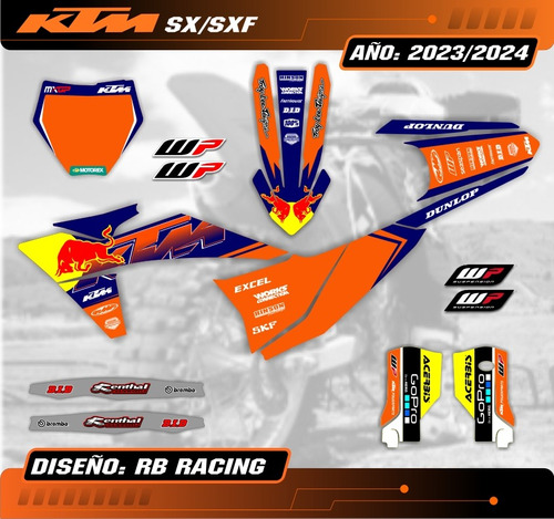 Kit Calcos - Gráfica Ktm Sx-f 2023/2024 - Grueso Mate