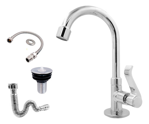 Kit Torneira ½ Metal Engate Flexível Sifão Válvula 6047c