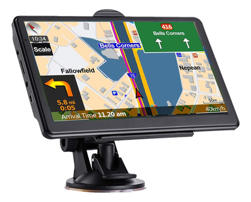 Navegador Gps Para Automovil Navruf Color Negro, 7 Pulgadas