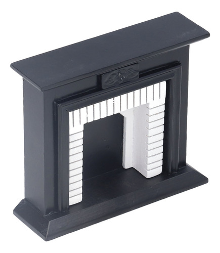 Chimenea Dollhouse 1:12 Retro De Abedul Blanco Y Negro