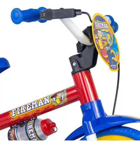 Bicicleta Infantil Aro 12 Fireman Nathor Com Garrafinha