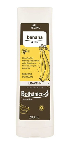 Kit Banana E Chia Bothânico Shampoo Cond Másc 1 Lt+ Leave In