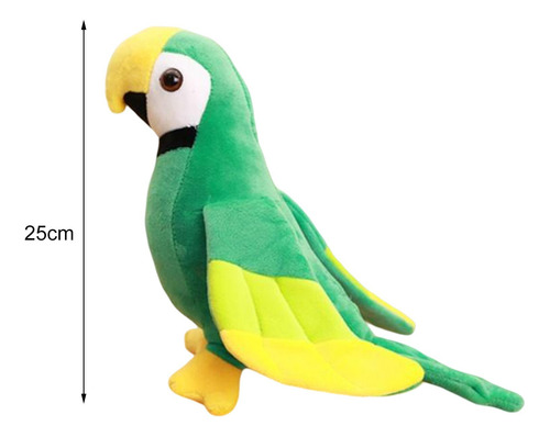 Adorable Loro De Peluche De Juguete, Animales De Verde