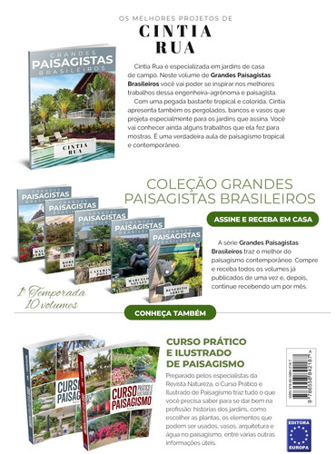 Coleção Grandes Paisagistas Brasileiros - Os Melhores Projetos de Cintia Rua, de Editora Europa. Editorial Editora Europa Ltda., capa mole em português, 2021