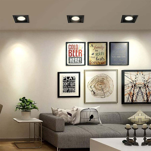 Ojo De Buey Led Cuadrado Negro 5w Luz Blanca 6500k