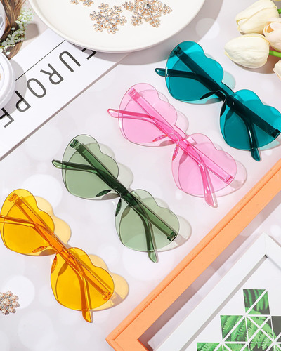 20 Pares De Gafas De Sol Sin Montura En Forma De Corazón