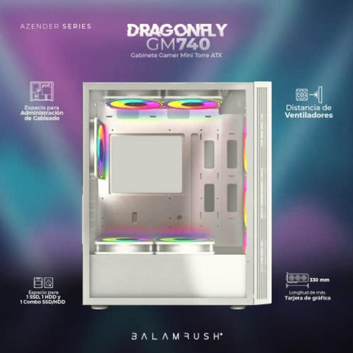 Balam Rush Gabinete Gamer Media Torre Dragonfly Ii Mesh