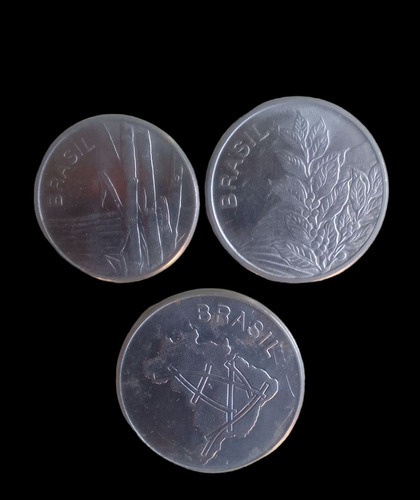 Monedas Brasil 1, 5 Y 10 Cruzeiros  1980
