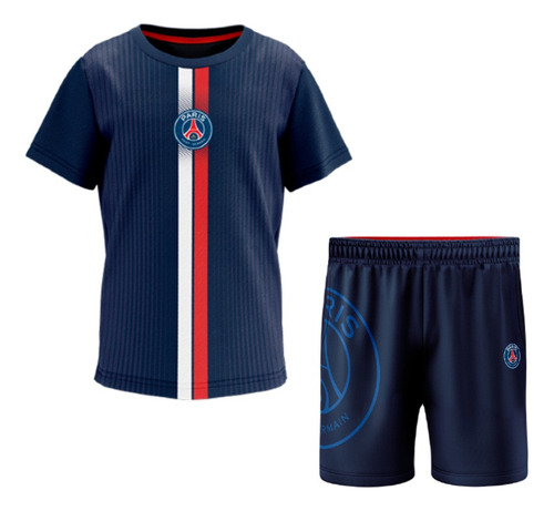 Conjunto Psg Infantil Torcedor - Camisa + Short Oficial