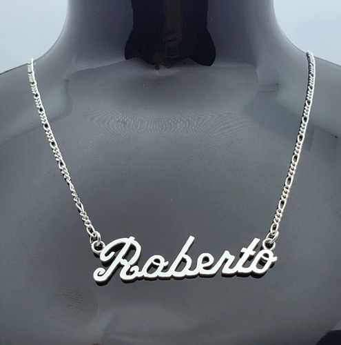 Collar Nombre Personalizado Roberto En Plata Fina .925