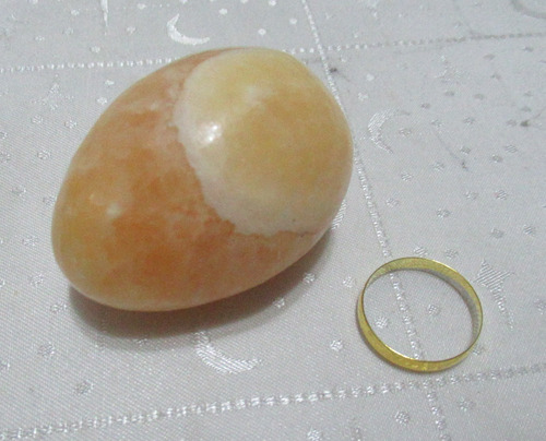 Huevo Piedra Mármol Onix Naranja 5.50cm C/ Soporte (15673) Naranja Claro (Usado)