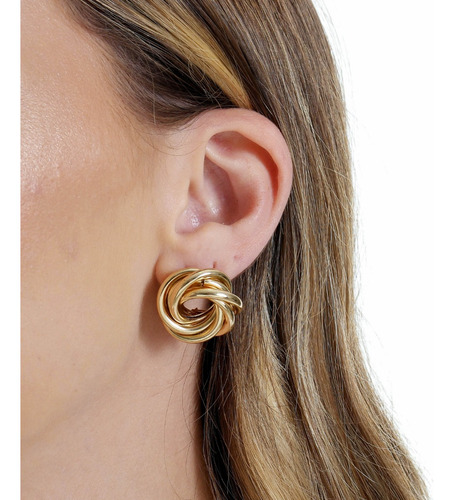 Brinco Espiral Banhado A Ouro 18k