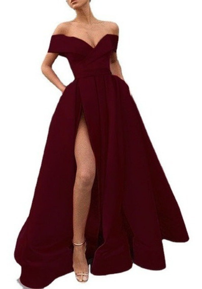 Vestido De Noche Color Vino | MercadoLibre