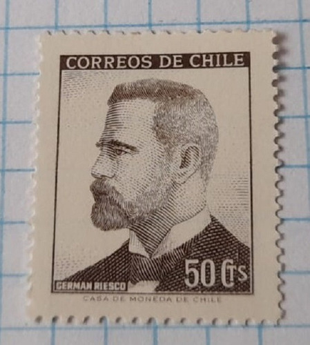Sello Postal - Chile - Presidente German Riesco Errazuriz