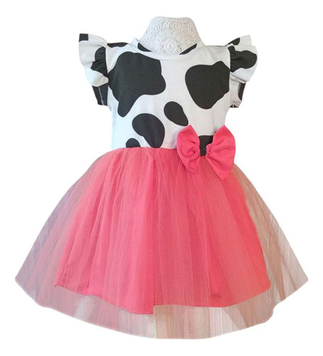 Vestido Vaca Lola Granja De Zenon Coral Bebe Fucsia 4