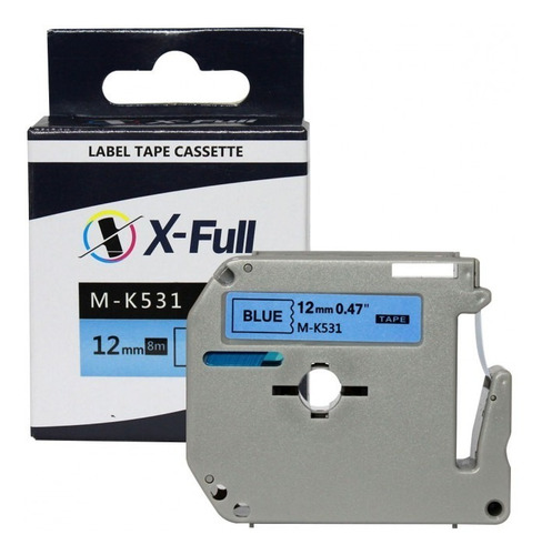 Fita Compativel M-531 M531 Pt-80 Pt-70 Pt110 Preto/azul 12mm