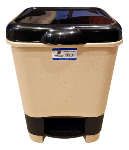 Cesto Para Basura Con Pedal 20 Litros Plastic Trends Color NEGRO/IVORY