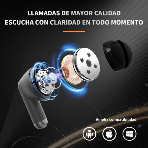 Audífonos In-ear Bluetooth 5.3 K50 Con Cancelación Ruido