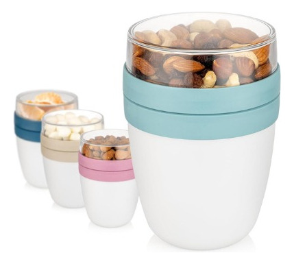 Vaso Para Yogurt Cereales Y Frutas 650ml Titiz + Cuchara