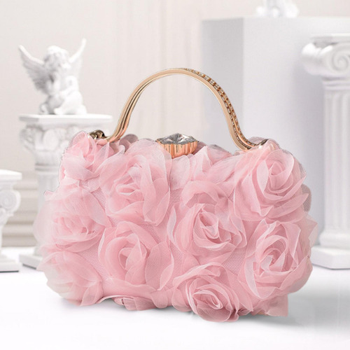 Bolso De La Noche De Flores Bolso De Hombro Para Damas Rosa