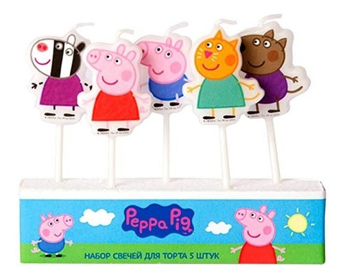 Peppa Pig Recogida Moldeada Vela Conjunto De 5 Fiesta De Cum