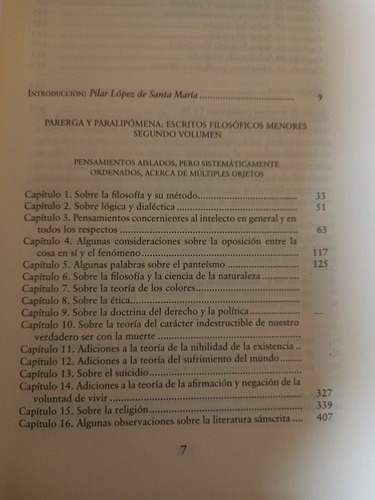 Arthur Schopenhauer: Parerga Y Paralipomena I I
