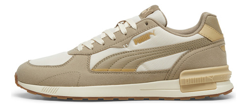 Tenis Casual Puma Graviton Unisex Blanco Y Café